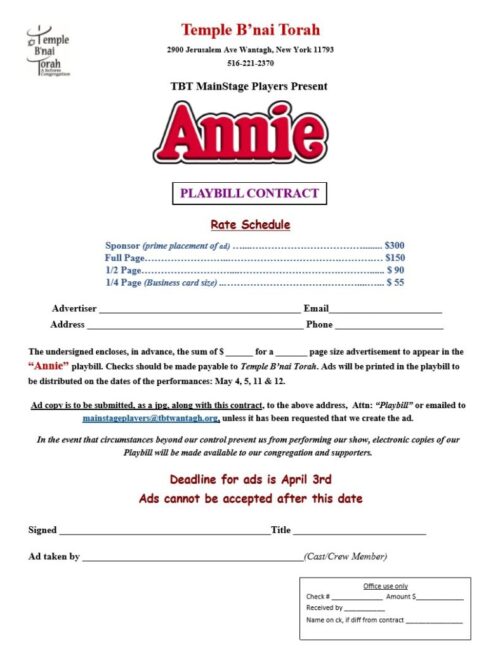 Annie Playbill Ad Form 2024, rev_1